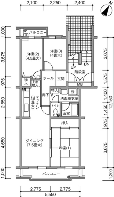 グリーンヒル鴨志田中央 間取り図