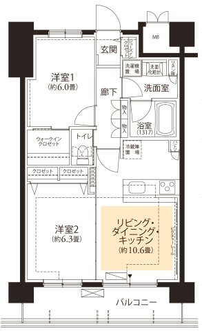 フロール横浜三ッ沢2番館 間取り図