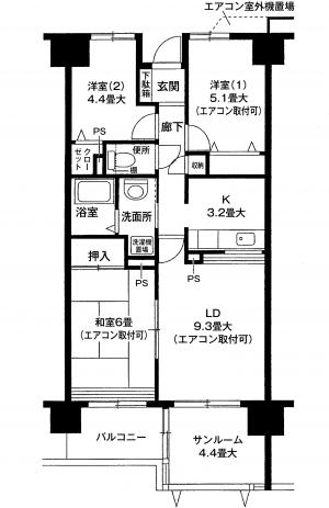 クレール　セントラル 間取り図