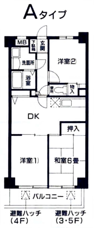 グリーンハイツ室橋 間取り図