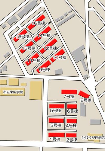 座間東原第2　6号棟 地図
