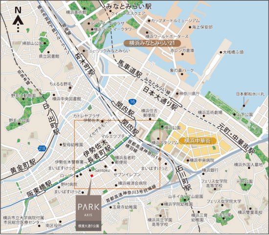 パークアクシス横濱大通り公園 地図