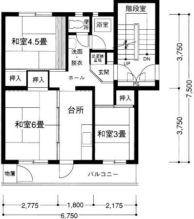 相模原田名　1号棟 間取り図