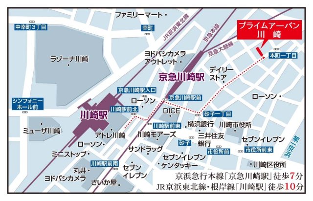 プライムアーバン川崎 地図
