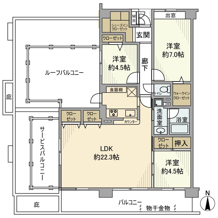 クイーンズパレス東戸塚 間取り図