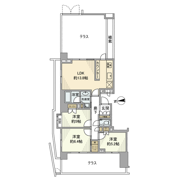 パークホームズ横濱東白楽 間取り図