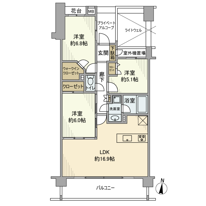 クレッセント武蔵小杉 間取り図