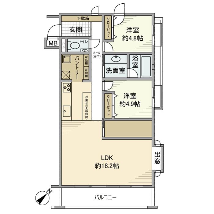 鷺沼駅前スカイマンションＨ・Ｎ 間取り図