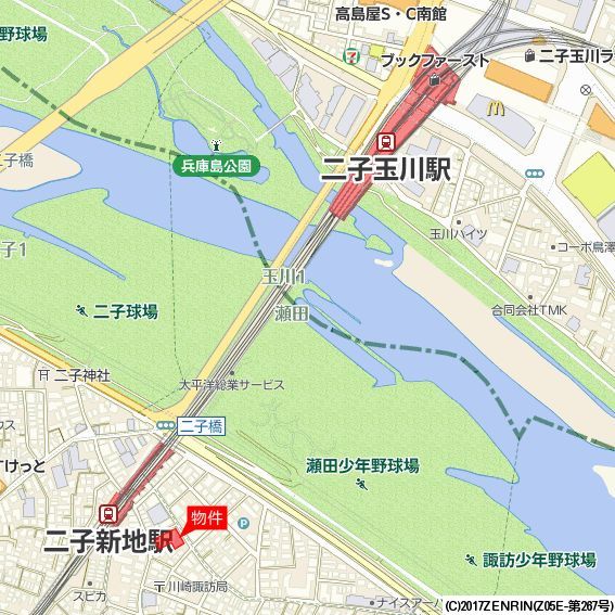 Ｂｒｉｌｌｉａ二子多摩川ｉｄ 地図