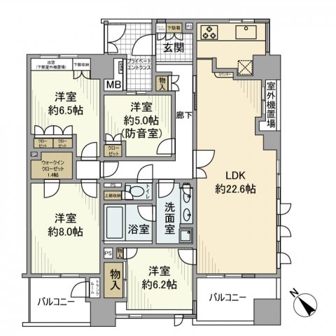 ビーコンヒル能見台センターヒル・Ｅ館 間取り図